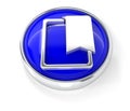 Bookmark icon on glossy blue round button