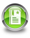 Bookmark icon glossy green round button Royalty Free Stock Photo