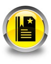 Bookmark icon glossy yellow round button Royalty Free Stock Photo