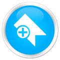 Bookmark icon premium cyan blue round button