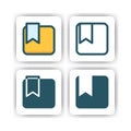 Bookmark icon for mobile, web, and presentation with flat color vector illustrator