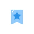 Bookmark icon vector blue monochrome color