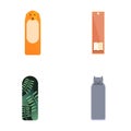 Bookmark icons set cartoon vector. Colorful decorative paper book mark Royalty Free Stock Photo