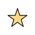 Bookmark, Star, Media  Flat Color Icon. Vector icon banner Template Royalty Free Stock Photo
