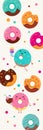 Bookmark with sweet colorful donuts, cute illustrations for kids