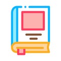 Bookmarked book icon vector outline illustration Royalty Free Stock Photo