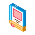 Bookmarked book isometric icon vector illustration