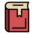 Bookmarked diary icon color outline vector