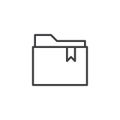 Bookmarked folder line icon