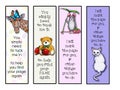 Bookmarks for Kids, Giraffe, Mouse, Teddy Bear, Kitten