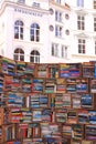 Books at the bookmarket Deventer and historic building Royalty Free Stock Photo