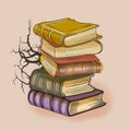 Books vintage old graphic vector