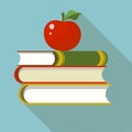 Books with apple flat