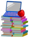 Books apple laptop computer Royalty Free Stock Photo