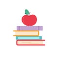 Books and apple. School design. Vector illustration Royalty Free Stock Photo