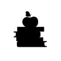 Books and apple silhouette. School design. Vector illustration Royalty Free Stock Photo