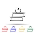 books and apple sketch multi color style icon. Simple thin line, outline vector of education icons for ui and ux, website or Royalty Free Stock Photo