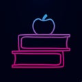 Books and apple sketch nolan icon. Simple thin line, outline vector of education icons for ui and ux, website or mobile