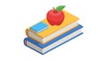 Books with Apple, Symbol of Learning, vector design Generative AI Royalty Free Stock Photo