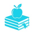 Books and apple vector icon Royalty Free Stock Photo