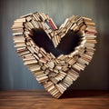 books arranged in the form of a heart love of read, Generative AI