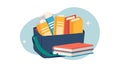 Books in Backpack Icon, School, Education, or Student Life Symbol, vector design Generative AI Royalty Free Stock Photo
