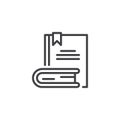 Books with bookmark outline icon