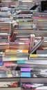 Books at Bookseller stand vertical