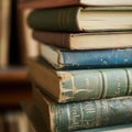 Books in a bookshelf, library