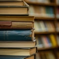 Books in a bookshelf, library