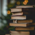 Books in a bookshelf, library