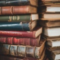 Books in a bookshelf, library