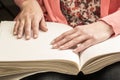 Books Braille. The touch of your fingertips the texture of the p Royalty Free Stock Photo