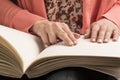 Books Braille. The touch of your fingertips the texture of the p Royalty Free Stock Photo