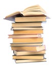 The Books built in pile. Royalty Free Stock Photo