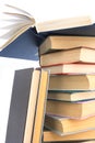 The Books built in pile. Royalty Free Stock Photo