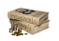 Books of Charles Marx and the russian coins Royalty Free Stock Photo