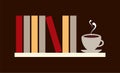 Books and coffee illustration