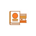 Books color line icon. Library concept. School textbooks with bookmarks.