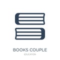 books couple icon in trendy design style. books couple icon isolated on white background. books couple vector icon simple and Royalty Free Stock Photo