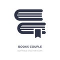 books couple icon on white background. Simple element illustration from Education concept Royalty Free Stock Photo