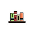 Books, cupboard color gradient vector icon