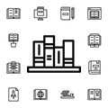 Books, cupboard flat vector icon in books pack