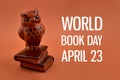 World Book Day with wise owl Royalty Free Stock Photo