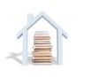 Books in a 3d house; homeschool concept