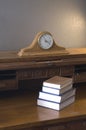 Books Antique Rolltop Desk Mantle Clock Royalty Free Stock Photo