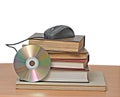 Books, dvd, and mouse Royalty Free Stock Photo