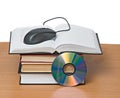 Books, dvd, and mouse Royalty Free Stock Photo