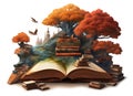 Books feed your imagination, world of ideas creativity concept