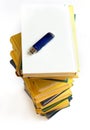 Books and flash memory Royalty Free Stock Photo